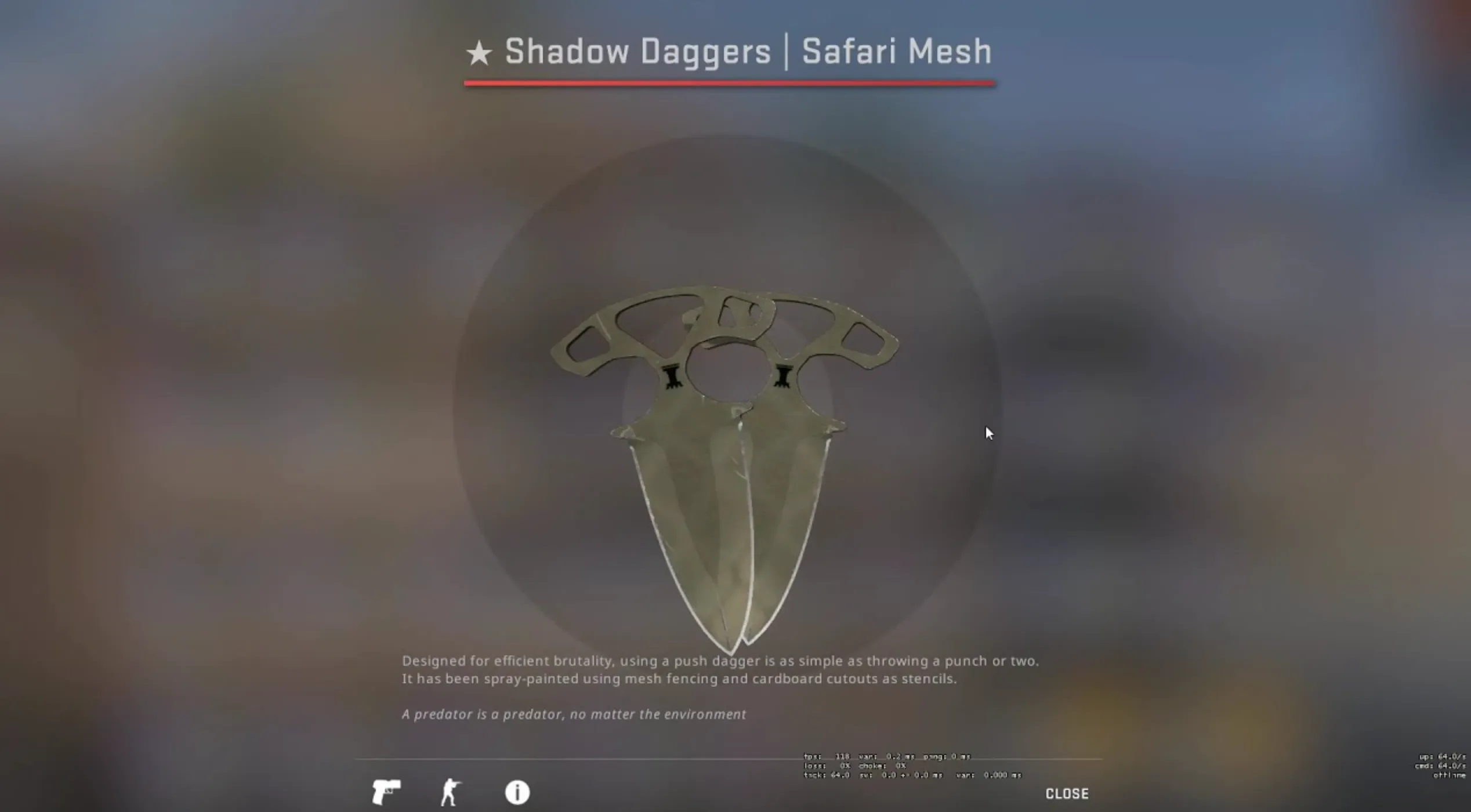 Shadow Daggers Safari Mesh